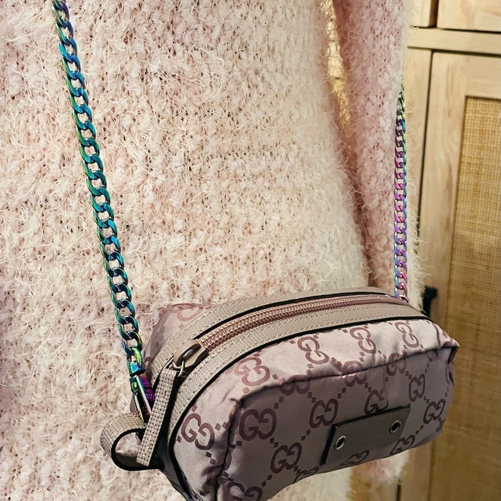 Gucci Logo Nylon and Textile Extra Bag EUC 6”x 4” - Picture 10 of 10